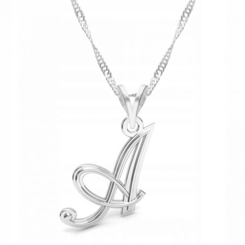  Collana catena in argento 925 Lettera Lettera A