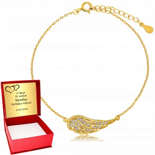  Bracciale con ali d'angelo in oro 925