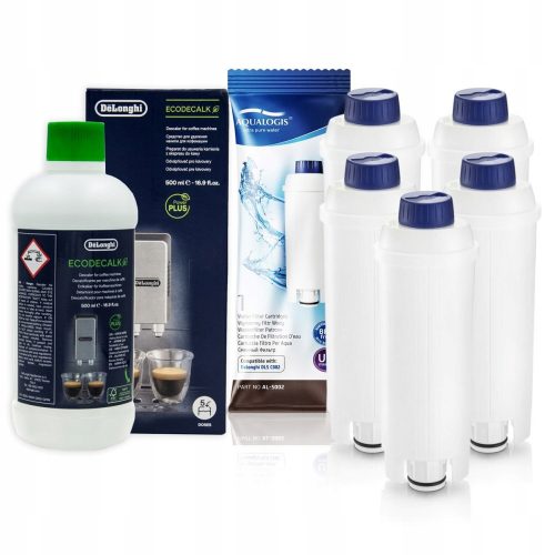  SET 5x FILTRO ACQUA + DECALCIFICATORE DeLonghi 500ml