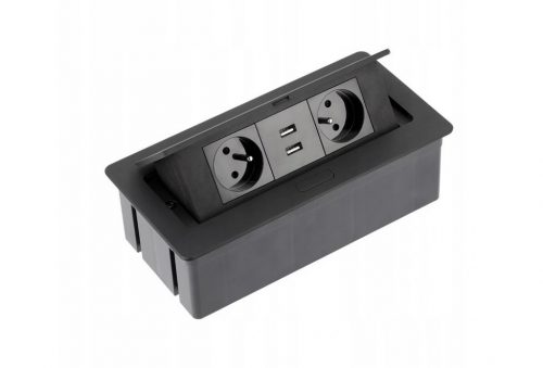 Presa elettrica, USB da tavolo GTV nero