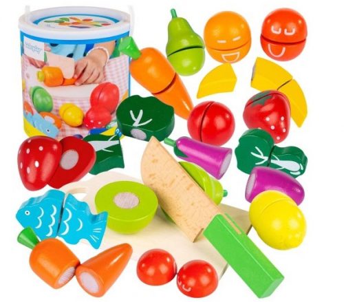  Kinderplay frutta e verdura in legno da tagliare con velcro