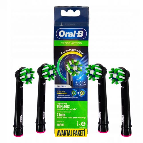  Testine Oral B Cross Action Black, nere, 4 pezzi