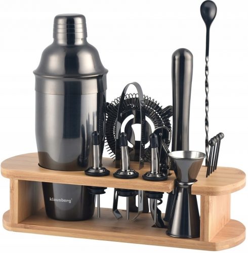 Set di bevande da barista, nero, 16 pz. Bambù