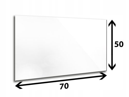 Pannello in vetro 70 x 50 x 6 mm, vetro temperato, bianco lucido