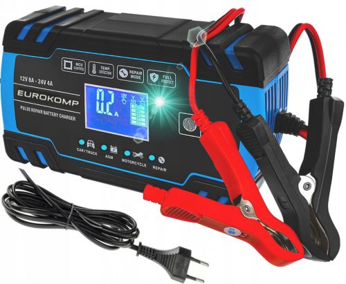  RADDRIZZATORE CARICA BATTERIA LCD 12V 24V 8A FUNZIONE RIPARAZIONE BATTERIA.