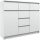  Cassettiera Euro-Meble 140 x 38 x 100 cm bianco opaco