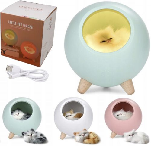  SET LAMPADA NOTTURNA FIGURINA GATTO addormentato