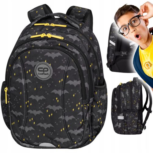 Zaino scolastico multiscomparto CoolPack, nero, 21 anni