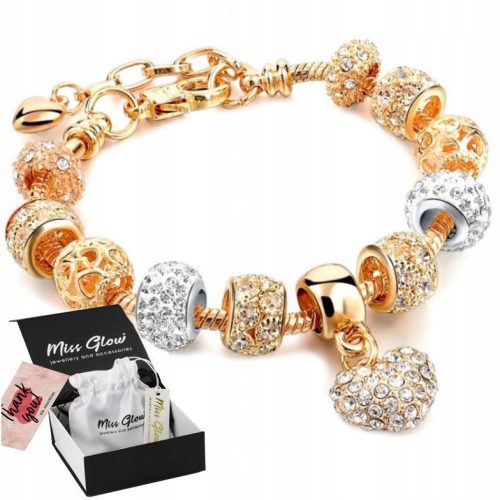  BRACCIALE MODULARE ORO charms cuore ORO