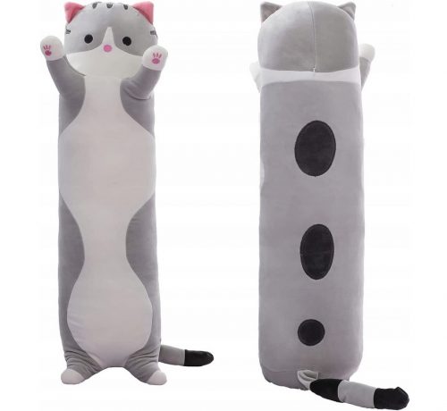  CUSCINO POGGIATESTA IN PELUCHE MASCOTTE GATTO LUCEK LUNGO PER BAMBINI HIT 100 CMW