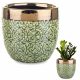 Vaso da giardino - Vaso da fiori Duwen 13,5 cm x 13,5 x 13 cm diametro 13,5 cm ceramica tonalità del verde, tonalità del giallo e oro