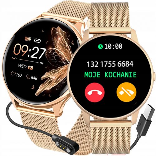  Orologio SMARTWATCH G.ROSSI SMS WhatsApp STEPS con batteria in buono ORO in regalo