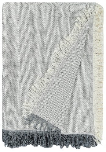 Copriletto Supreme Style, cotone, 180 cm x 260 cm, panna, sfumature di grigio