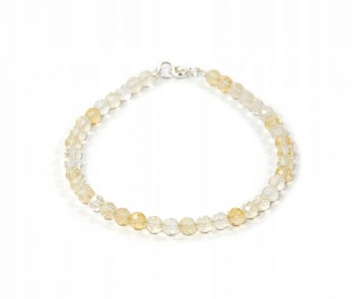  Bracciale limone, palline sfaccettate, 4 mm