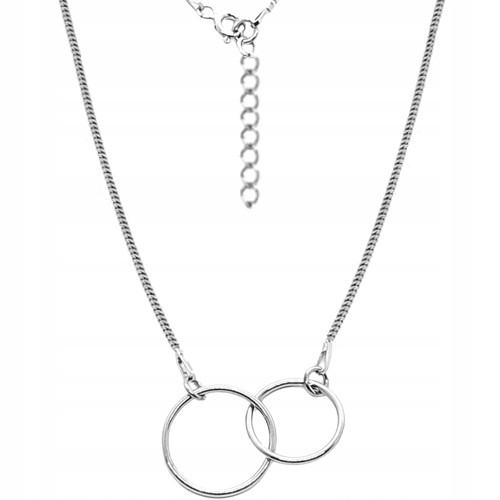  Collana Karma in argento con due cerchi, argento 925