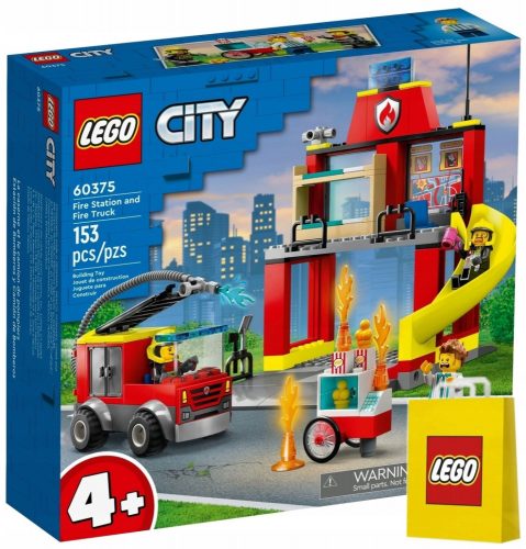  LEGO City 60375 Caserma dei pompieri e camion dei pompieri + Borsa di carta LEGO