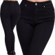  JEANS CLASSICI DA DONNA A VITA ALTA, NERO _L/40