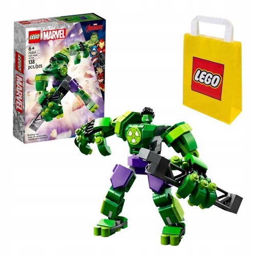  LEGO Super Heroes 762410 LEGO Marvel Armatura meccanica di Hulk 76241 + LEGO 6315786 SACCHETTO DI CARTA VP PICCOLO S 24X18X8