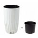 Vaso da giardino - Vaso da fiori Lamela 25 cm x 25 x 42 cm diametro 25 cm plastica bianca