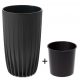  Vaso da fiori Lamela 25 cm x 25 x 42 cm diametro 25 cm plastica nera