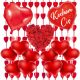 Palloncino cuore arancione e rosso per aria o elio PartyPro 40 cm