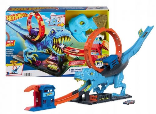  Set da gioco Hot Wheels City T-Rex Loop + auto HKX42