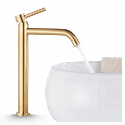 Rubinetto lavabo da terra Ari Slim Tube, oro