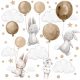  Adesivi murali per bambini Palloncini coniglietti Beige