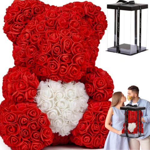 ORSO CON ROSE CM 40 FIORIERA REGALO SAN VALENTINO REGALO SAN VALENTINO