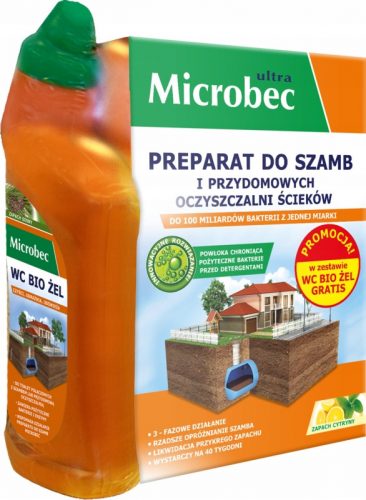  Preparati per fosse settiche Microbec che eliminano gli odori, 2 pz. + DABSTER.PL GUANTI MONOUSO IN HDPE 2 pz