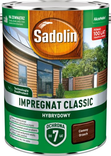  Impregnante ibrido per legno Sadolin Classic Noce Scuro 4,5 l