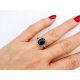  Anello in argento onice, nero pr. 925 taglie