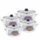 Set di pentole Emalia Pleszew Lavanda smaltate 4 pz.