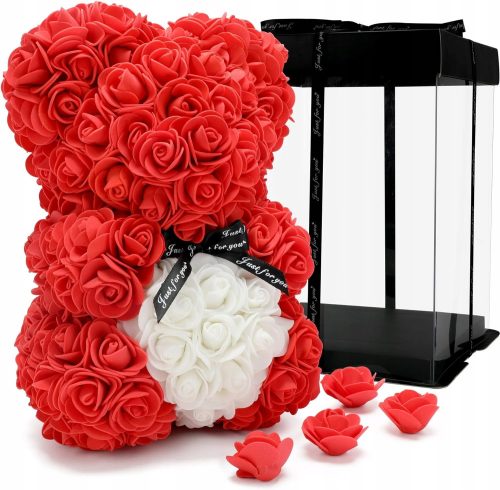 ORSO CON ROSE FIORIERA REGALO 40 CM SAN VALENTINO