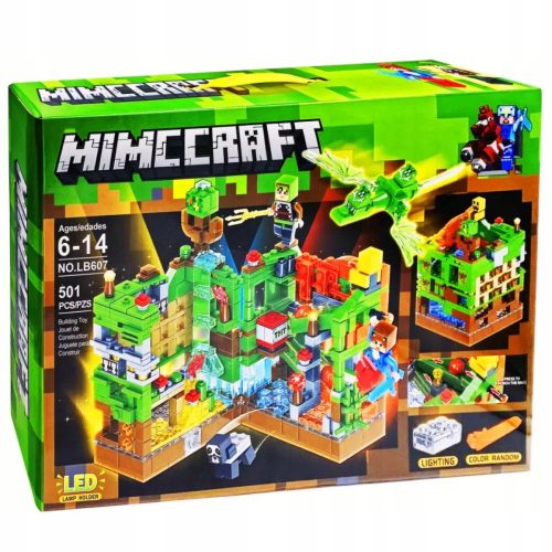  Attacco Minecraft su BASE LED 501ele + 2 MATTONI LEGO