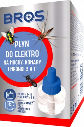  Liquido per elettrofumigatore insetticida Bros 30 ml + GUANTI MONOUSO HDPE DABSTER.PL 2 pz