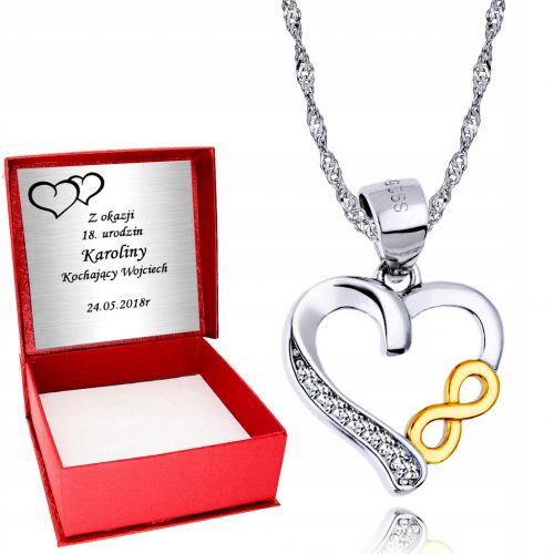  Catena infinito in argento 925 con cuore in argento