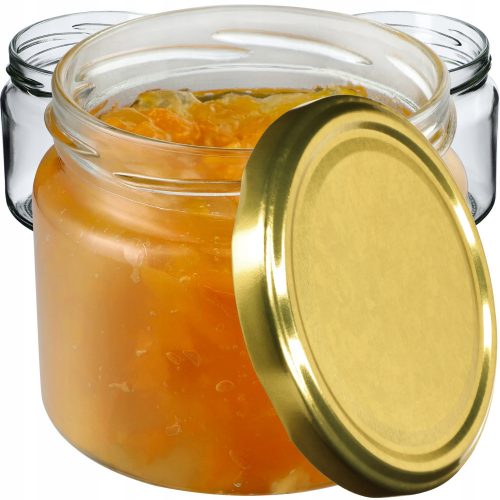 100x VASO IN VETRO 330 ml MARMELLATA MIELE COPERCHIO FI82