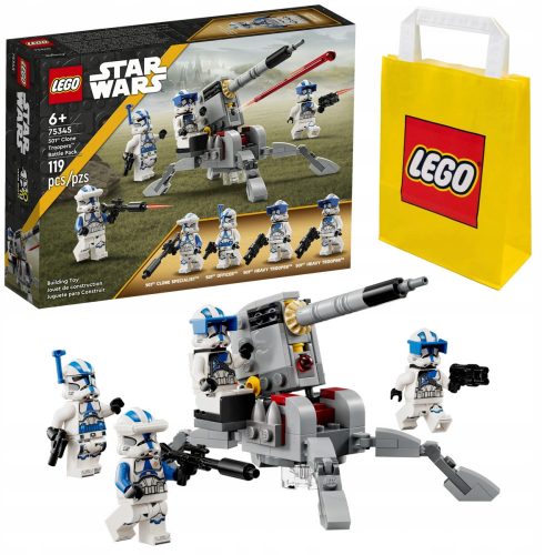  LEGO Star Wars 75345 Set da battaglia 501st Legion Clone Troopers + Sacchetto di carta LEGO 6315786 Giallo 24x8x18 cm