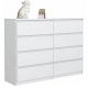  Cassettiera Sara, 8 cassetti, soggiorno, camera da letto, ufficio 120 x 35 x 99,5 cm, bianco opaco