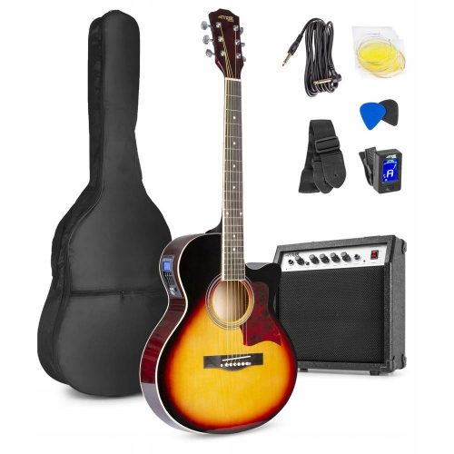  MAX 173.174 chitarra elettroacustica con accessori