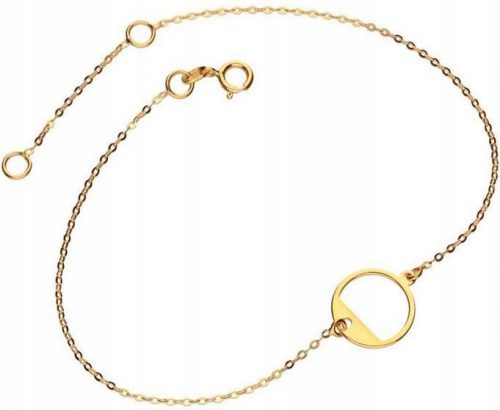  Bracciale in oro 585, catena con anello, 0,62 g, modello alla moda per un regalo