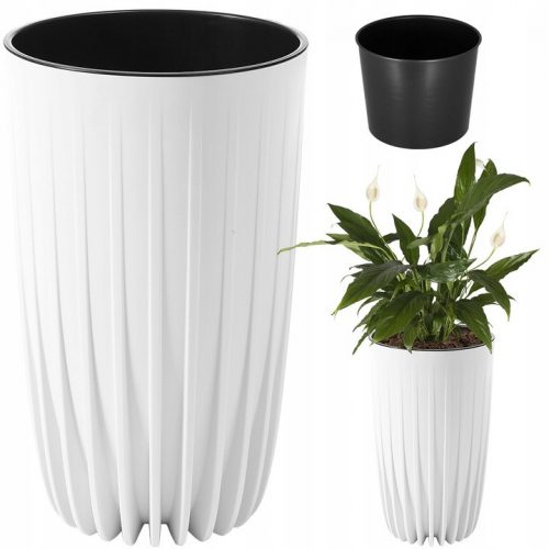  Deco4Home vaso da fiori 51,5 cm x 30 x 51,5 cm diametro 30 cm plastica bianca