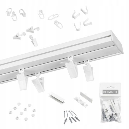 BINARIO DA SOFFITTO IN PVC BOJANEK, set a 2 binari, 380 cm