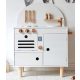  CUCINA RETRO IN LEGNO PER BAMBINI GIOCATTOLO BIANCO