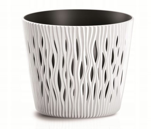 Vaso da fiori Prosperplast 26,2 cm x 26,2 x 22,2 cm diametro 15,8 cm plastica bianca