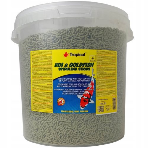  Alimento sotto forma di bastoncini di Spirulina Tropical Koi e pesci rossi 1,6 kg