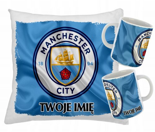 Set TAZZA + CUSCINO per un tifoso del MANCHESTER CITY