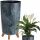  Vaso da fiori Deco4Home 24 cm x 24 x 45 cm diametro 24 cm plastica antracite, sfumature di grigio e argento