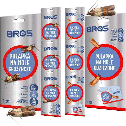  4× Trappola per tarme Bros 1 pz. + 4× Trappola per tarme per indumenti Bros 0,1 kg